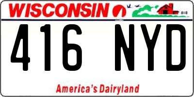 WI license plate 416NYD