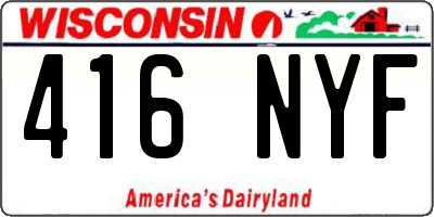 WI license plate 416NYF