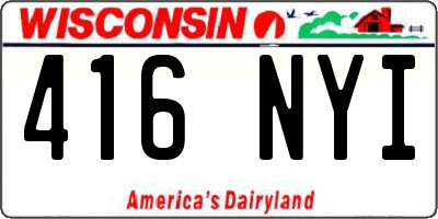 WI license plate 416NYI