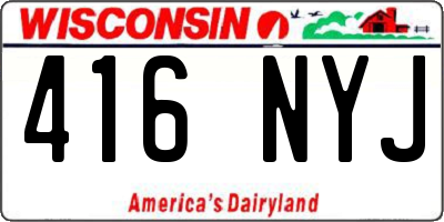 WI license plate 416NYJ