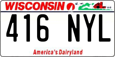 WI license plate 416NYL