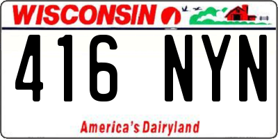 WI license plate 416NYN