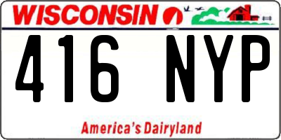 WI license plate 416NYP