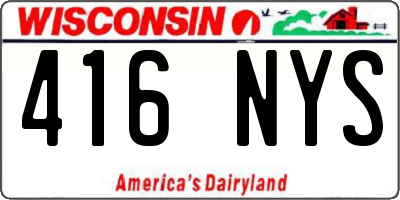 WI license plate 416NYS