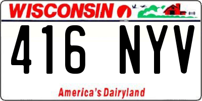 WI license plate 416NYV
