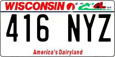 WI license plate 416NYZ