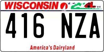 WI license plate 416NZA