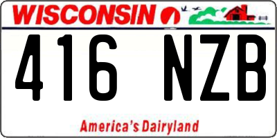 WI license plate 416NZB