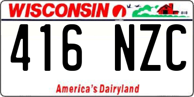 WI license plate 416NZC