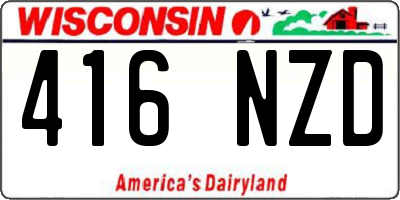 WI license plate 416NZD