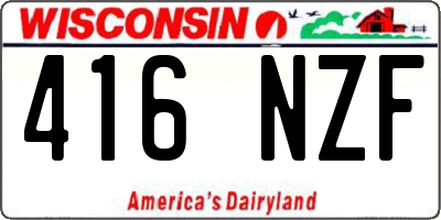 WI license plate 416NZF