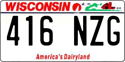 WI license plate 416NZG