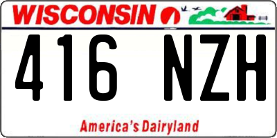 WI license plate 416NZH