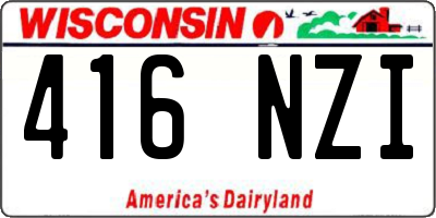 WI license plate 416NZI