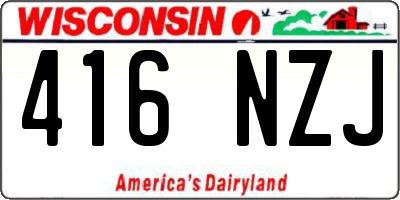 WI license plate 416NZJ