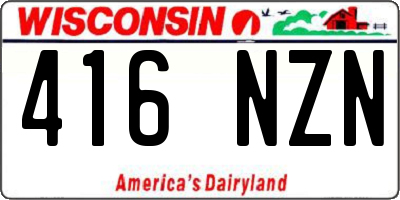 WI license plate 416NZN