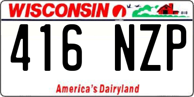 WI license plate 416NZP