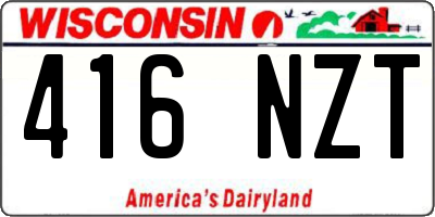 WI license plate 416NZT
