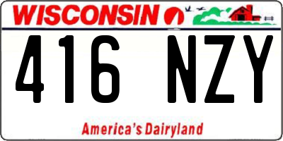 WI license plate 416NZY