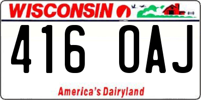 WI license plate 416OAJ