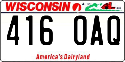 WI license plate 416OAQ