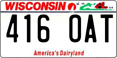 WI license plate 416OAT