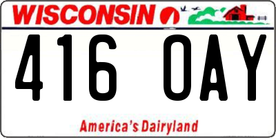 WI license plate 416OAY