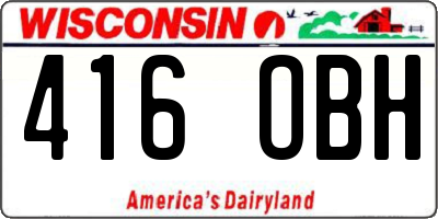 WI license plate 416OBH