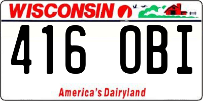 WI license plate 416OBI