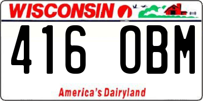 WI license plate 416OBM