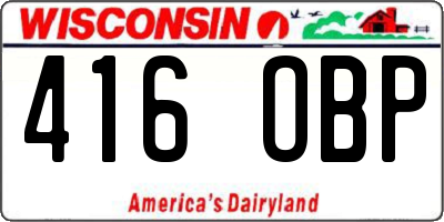 WI license plate 416OBP