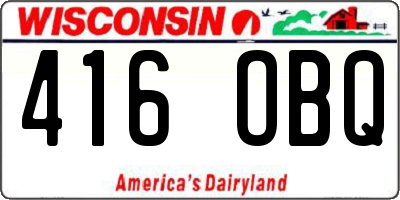 WI license plate 416OBQ