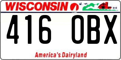 WI license plate 416OBX