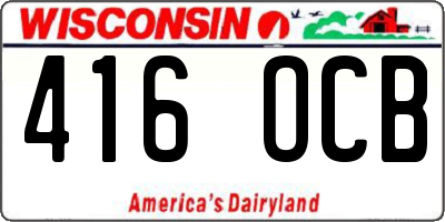 WI license plate 416OCB