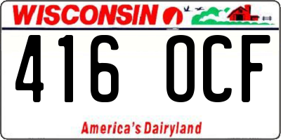 WI license plate 416OCF