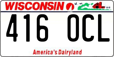 WI license plate 416OCL