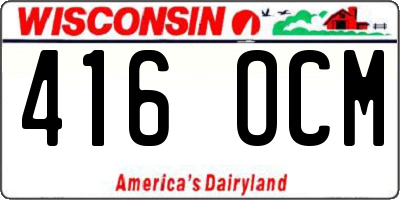 WI license plate 416OCM