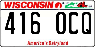 WI license plate 416OCQ