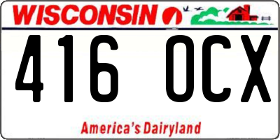 WI license plate 416OCX