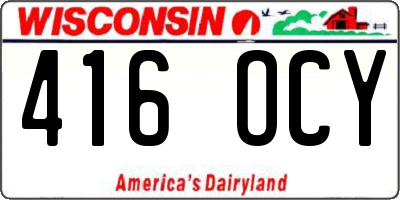 WI license plate 416OCY