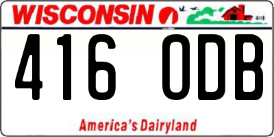 WI license plate 416ODB