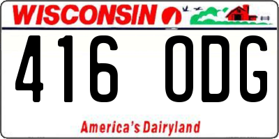 WI license plate 416ODG