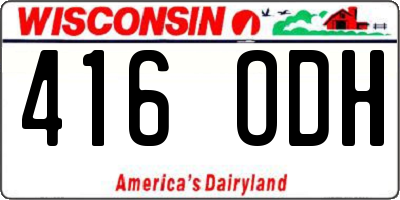 WI license plate 416ODH