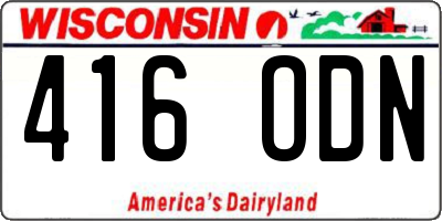 WI license plate 416ODN