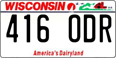 WI license plate 416ODR