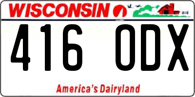 WI license plate 416ODX