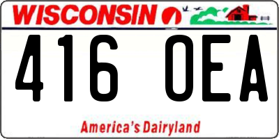 WI license plate 416OEA