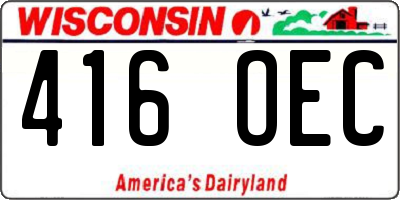 WI license plate 416OEC