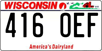 WI license plate 416OEF