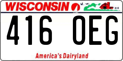 WI license plate 416OEG